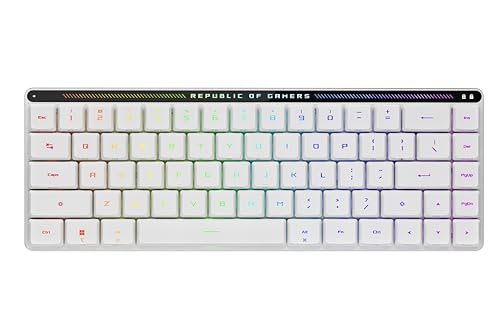 ASUS ROG Falchion RX Low Profile Wireless Gaming Keyboard – 65% Compact TKL, Tri-Mode Connectivity, ROG RX Red Optical Switches, RGB, Touch Panel, Keyboard Cover, PC/Mac Support - White - color: White, size: Red Switch (Low Profile), style: Low Profile Re
