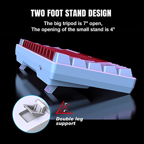 Snpurdiri Wired 60% Mechanical Gaming Keyboard (White-Red, Red Switches) | White LED Backlit Ultra-Compact Small Office Keyboard for Windows Laptop PC Mac - color: White Red/Red Switch