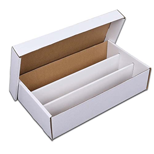 CROSSDESIGN 2 Pack Trading Card Box Storage | w/ 3 Divider Corrugated Cardboard | for Top Loader Organizer Sorting Tray Box & MTG, TCG Sports Cards & Coin | Holds 3000 Count