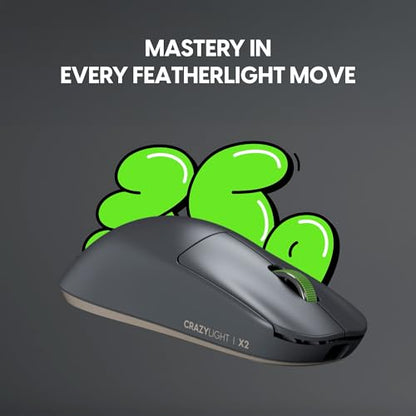 Pulsar Gaming Gears X2 Crazylight Wireless Gaming Mouse, Ultra Lightweight 1.23 oz (35g), Optical Switch, 32000 DPI, 750 IPS, XS-1 Sensor, 8k Compatible (Volt Shadow) - color: Volt Shadow, size: Mini, style: X2 CrazyLight