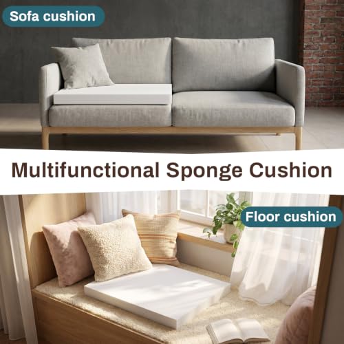 Frienda 2 Pack 2" x 16" x 17"Upholstery High Density Foam Cushion Replacement Square Cut to Size Foam Couch for Chair Couches Padding Shipping Packing DIY Cosplay Projects(White) - color: White, size: 2" X 16" X 17", style: Square