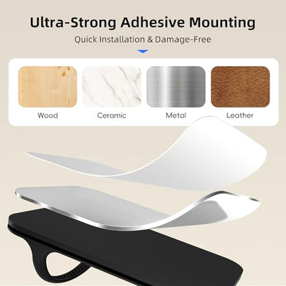 Universal Silicone Laptop Charger Holder,Under Desk Power Brick Mount Organizer for Charging Brick & Cables,Flexible Non-Slip Power Bricks Mount,Secure Supply Holder for Laptop Charger,Black - color: Black