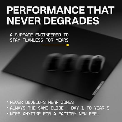 Wallhack SP-005 Glass Gaming Mouse Pad, Large, Black | Speed Surface, Esports Mousepad With Smooth Low-Friction Glide, Tempered Glass, Ergonomic Low Profile, Carry Case Included - color: SP-005 Speed | Black