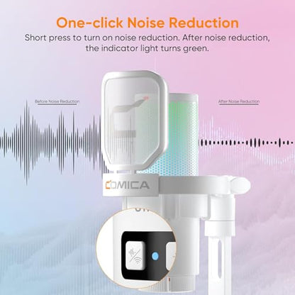 COMICA EJoy Uni Pro Wireless USB Microphone for PC Gaming, Streaming, Podcast, YouTube, with Noise Cancellation, Mute, Gain, Monitoring - Condenser Mic for PS5, PS4, Mac, Computer (Desktop Mic)