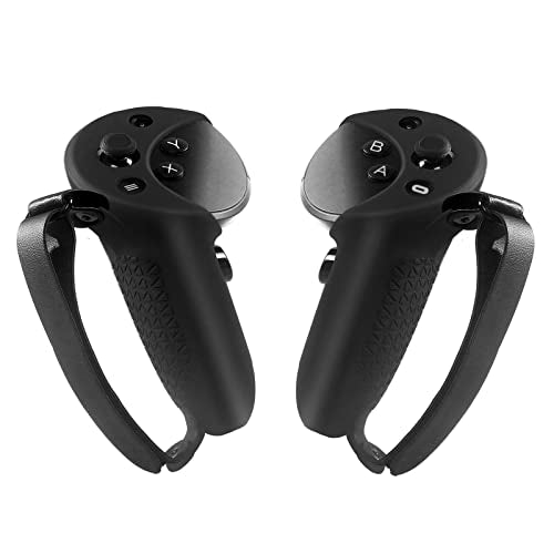 Silicone Grip Cover for Meta Quest Pro | Protector Cover Compatible with Meta Quest Pro Accessories Touch Controller Grips with Knuckle Straps (Black)