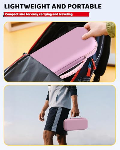 Switch 2 Slim Hard Shell Carry Case for Nintendo Switch 2 2025/Switch/OLED | Hard Shell Carrying Case with Soft Lining, 10 Card Slots, Durable Ballistic Nylon, Soft Silicone Handle, Switch2 Carry Case - color: Pink