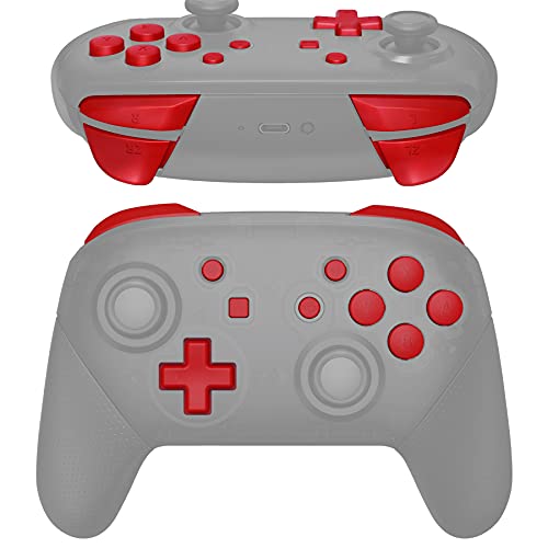 eXtremeRate Passion Red Repair ABXY D-pad ZR ZL L R Keys for Nintendo Switch Pro Controller, DIY Replacement Full Set Buttons with Tools for Nintendo Switch Pro Controller - Controller NOT Included - color: Passion Red