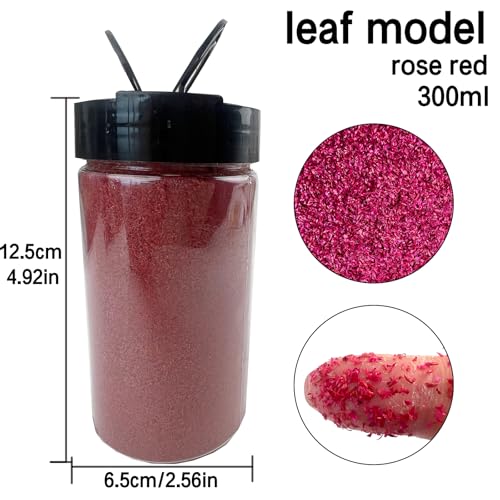 Multicolor Leaf Model - 300ml Miniature Scenery Material for Train Railway, Diorama, Car Scene & Scale Landscape Layouts (Rose red) - color: Rose Red