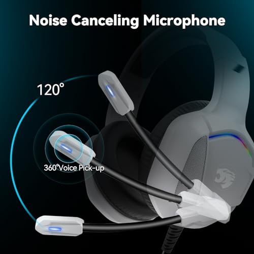 IMYB A36 Gaming Headset with Mic Stereo Headphones for Pc, PS5, Xbox | RGB Wired Over-Ear Noise Cancelling for Xbox Series X/S, PS4, Nintendo Switch, Computer, Laptop, Mac - color: ivory
