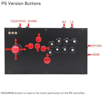 FightBox M3-PS4 All Button Leverless Arcade Fight Stick Game Controller Compatible With PC/PS3/PS4
