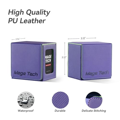 Mage Tech Card Deck Box for MTG Commander - Patented Design, Commander Display, Fits 100 Double-Sleeved Cards, 35pt Card Brick & Dice Tray - Resonance - color: 8. Resonance