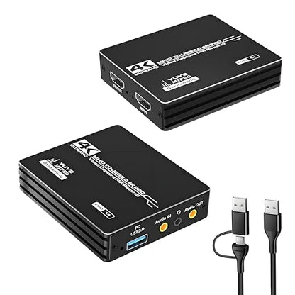 4K HDMI Video Capture Card, HDMI to USB 3.0 Capture Card for Streaming and Recording, 4K@60Hz Input Passthrough 1080P@60Hz Out, Compatible with Switch/PS5/Xbox/PC/Camera/Mac/OBS/XSplit
