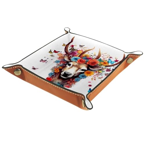 Deer Butterfly Flower Dice Tray Dice Rolling Tray Folding Dice Holder for Dice Games, Like RPG, DND and Other Table Games - color: Multi 9