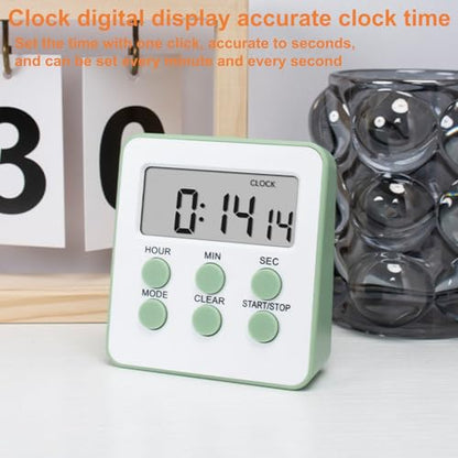LED Timers Display, Battery-Powered Digital Timer with Stand, Magnetic Kitchen Timer Set of 8 in 5 Colors - Perfect for Cooking, Baking, and Timing Tasks