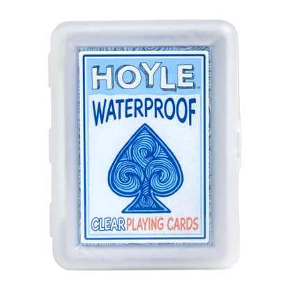 Hoyle Waterproof Clear Plastic Playing Cards 1 Deck Outdoor Pool | Flexible plastic resists bending and tearing, Rinse clean after use, Perfect for camping and beach games