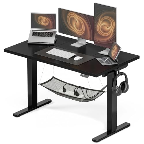 Acrolix Electric Standing Desk with Cable Management,Black Height Adjustable Desk with Memory Presets, Sit Stand Table for Work from Home, Ergonomic Computer Desk,48 x 24 inch - color: Black, size: 48
