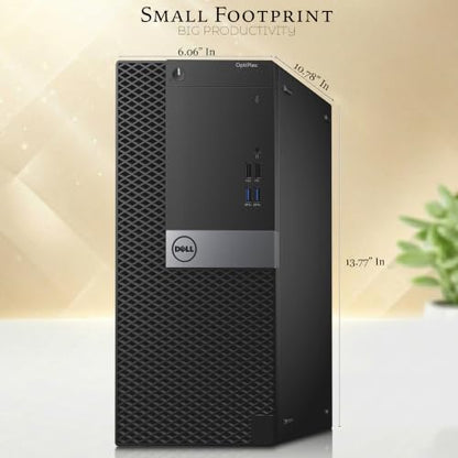 Dell Gaming Tower Desktop PC – Intel Core i5-6500 – 16GB RAM – 512GB SSD – GeForce GTX 1050 Ti – New 24" LED Monitor – Keyboard & Mouse – Windows 11 Pro – Gaming Computer (Renewed)