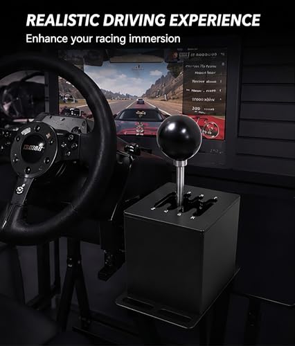 PC USB Racing Simulator Shifter, 7+R H-Pattern Gear Shifter, Plug and Play Manual Gear Shifter Compatible with Logitech G29/G27/G25/G920, Thrustmaster T300RS/GT for PC Windows 7/8/10/11 Sim Racing Games