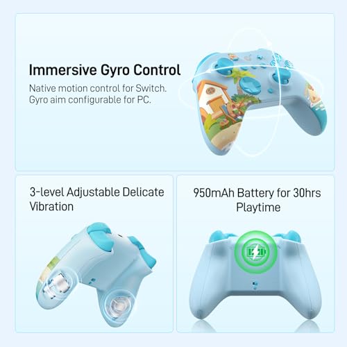 GuliKit ES PRO Wireless PC Controller –3.25ms Low Latency, TMR Joysticks | For PC/Steam/Switch/Android/iOS,Anti-Drift/Anti-snapback,Switch 2 Wakeup,Gyro Motion Aim,30H Battery【Starsand Island Editio