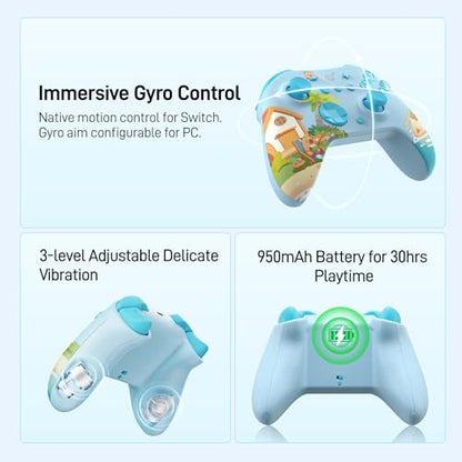 GuliKit ES PRO Wireless PC Controller –3.25ms Low Latency, TMR Joysticks | For PC/Steam/Switch/Android/iOS,Anti-Drift/Anti-snapback,Switch 2 Wakeup,Gyro Motion Aim,30H Battery【Starsand Island Editio