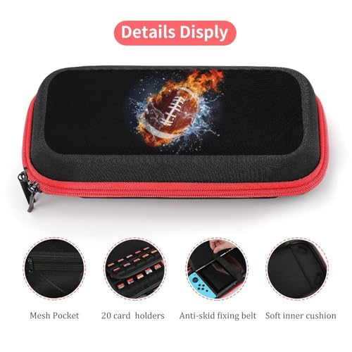 AoHanan Switch Carrying Case Flying American Football Ball Switch Game Case with 20 Games Cartridges Hard Shell Travel Protection Storage Case for Console & Accessories - color: Flying American Football Ball