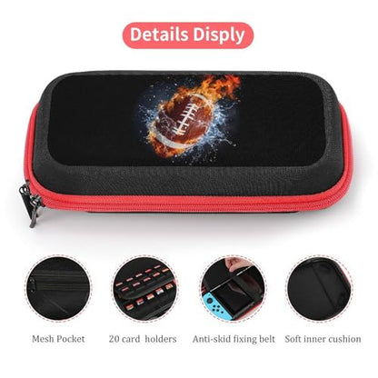AoHanan Switch Carrying Case Flying American Football Ball Switch Game Case with 20 Games Cartridges Hard Shell Travel Protection Storage Case for Console & Accessories - color: Flying American Football Ball