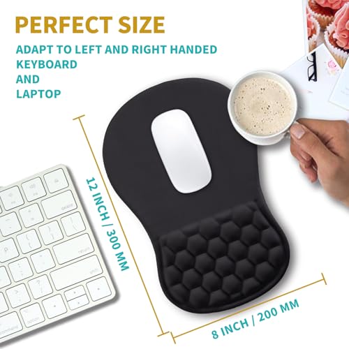 Hokafenle Ergonomic Mouse Pad Wrist Support, Wrist Rest Mousepad for Carpal Tunnel Pain Relief with Integrated Memory Foam Slope Massage Bulge (11.8x7.9 inch,Polar Night - color: KM11-Polar Night