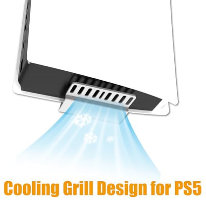 Wall Mount for PS5/PS5 Slim/PS5 Pro Console-, Sturdy Metal Bracket Compatible with All PlayStation 5 Models(Digital and Disc),+1Controller Headphone Holder, Sturdy and Not Fall Off,White - color: White