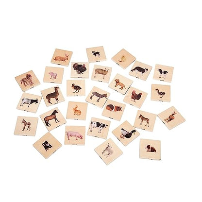 TickiT - 73406 Domestic Animal Family Match - Set of 28 - Real Pictures - Animal Memory Game with Parents and Babies - Animal Matching Game for Toddlers - Develop Cognitive Skills ,Critical Thinking