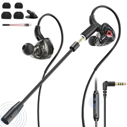 BlueFire Wired Gaming Earbuds with Microphone, Deep Bass in-Ear Monitors Earphones, HiFi Noise Cancelling Headphones for Music Gaming Video Calling