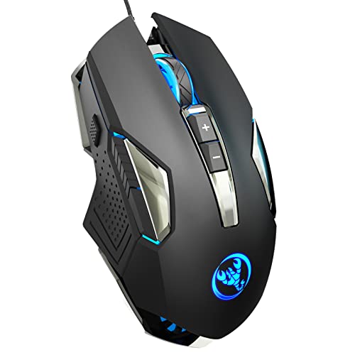 Wired Gaming Mouse with ro Programming Ergonomic Design for Gamers and Office Workers 4 Gear Adjustable DPI Colorful Lighting Effects 8 Programmable Keys
