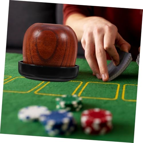 VOSAREA Wooden Dice Rolling Cup Set with Lid Capacity Shaking Box for Board Games Includes Small Dice and Easy to Clean Storage Cup