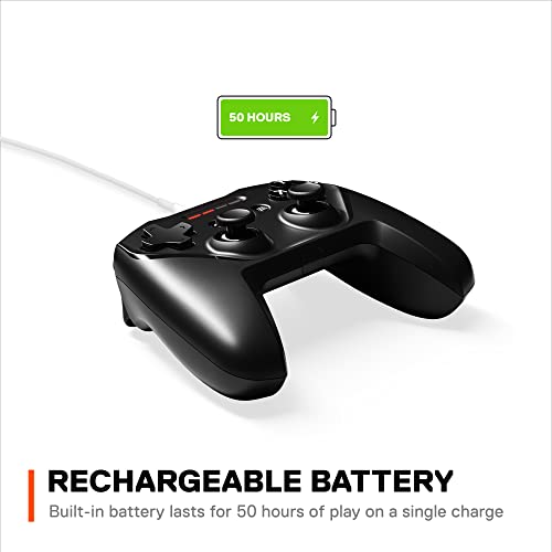 SteelSeries Nimbus+ Bluetooth Mobile Gaming Controller with iPhone Mount, 50+ Hour Battery Life, Apple Licensed, Made for iOS, iPadOS, tvOS