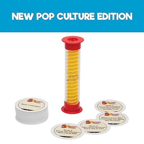 5 Second Rule Game Pop Culture Edition (Mini Tube) - Simple Questions Card Game for Family Fun, Party, Kids, Travel, Game Night & Sleepovers - Think Fast and Shout Out Answers - for Ages 8+ - style: Mini Pop Culture