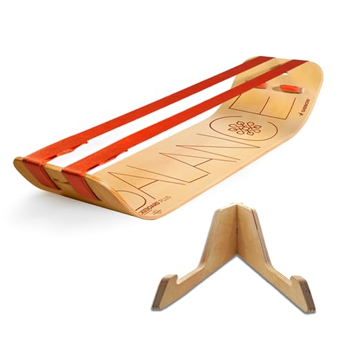 GIBBON SlackBoard, Balance Board Kids & Adults, Slackline Balance Trainer | 1 & 2 Line Options, Slack Board, Core Workout Equipment, Home Gym Training, Standing Desk Exercise, Yoga, Agility, Pilates - color: Balance Plus with Stand