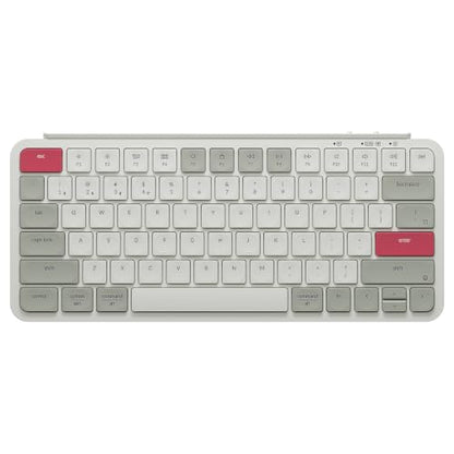 Keychron B1 Pro Ultra-Slim ZMK/Launcher Wireless Bluetooth 2.4 GHz/Wired Connection Keyboard for Mac Windows Linux - Retro Red - color: Retro Red