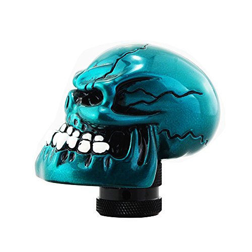 Blue Skull Manual Automatic Gear Shift Knobs - color: Blue