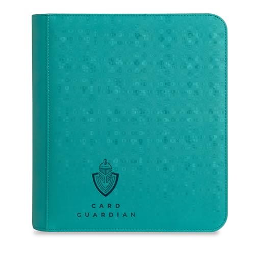 Card Guardian - Toploader 4 Pocket Premium Binder with Zipper for 160 Cards - Side Loaded Pockets - Compatible with Sports and Trading Cards TCG (Teal) - color: Teal