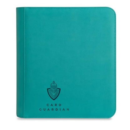 Card Guardian - Toploader 4 Pocket Premium Binder with Zipper for 160 Cards - Side Loaded Pockets - Compatible with Sports and Trading Cards TCG (Teal) - color: Teal