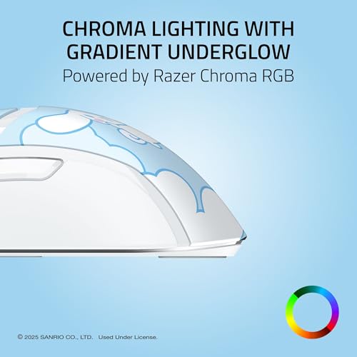 Razer Cobra Wired Gaming Mouse, 58g Lightweight, Cinnamoroll Edition | Gen-3 Optical Switches, Chroma RGB Lighting Underglow, 8500 DPI Optical Sensor, 100% PTFE Mouse Feet, Speedflex Cable - color: Cinnamoroll Edition