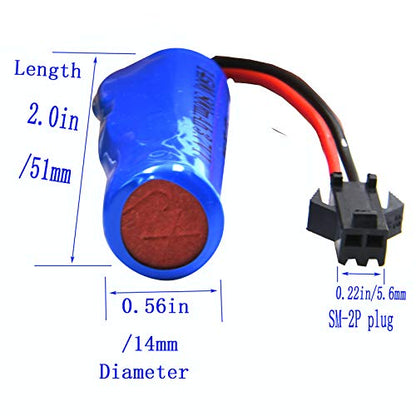 Blomiky 2 Pack 3.7V 800mAh Li-ion Rechargeable Battery SM 2P Plug with USB Cable for Double Sided RC Stunt Car Small RC Boat Tumbling Amphibious RC Car RC Truck/ C63 Battery and USB 2