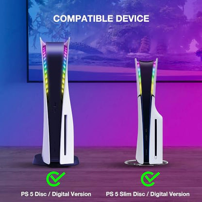 JUSPRO PS5 LED Light Strip, RGB Ring LED Lights Kit Accessories Compatible with PS5 Slim Console Digital Edition & Regular Edition - color: LED Light