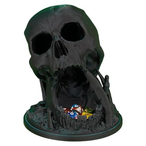 Skull Dice Tower by TechConnext - Enhanced Randomization & Striking Decor for D&D and Tabletop Games (Black) - color: Black