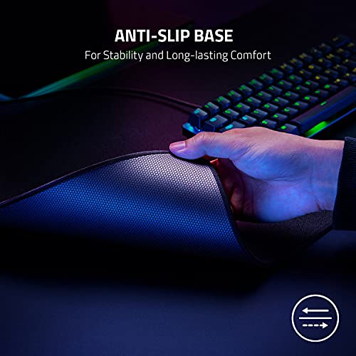 Razer Strider Hybrid Mouse Mat, Soft Base & Smooth Glide, Portable, XXL | Firm Gliding Surface, Anti-Slip Base, Rollable, Anti-Fraying Stitched Edges, Water-Resistant - color: Classic Black, size: 16.2L x 37W inches