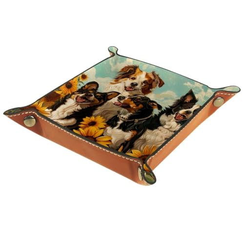 Sunflower Dogs Dice Tray Dice Rolling Tray Folding Dice Holder for Dice Games, Like RPG, DND and Other Table Games - color: Multi 5