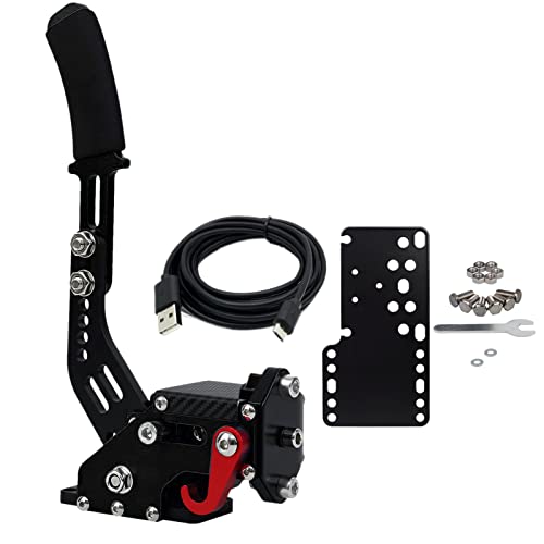 64Bit USB Handbrake SIM for XBOX ONE Racing Games - Compatible with G920, Fanatec, OSW, Dirt Rally - Without Clamp - Black Stainless Steel Fixed Plate - color: Black-With Black Stainless Steel Fixed Plate