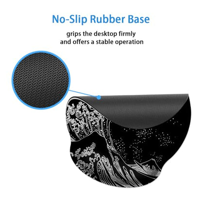Mouse Pad with Wrist Support, Ergonomic Mouse Pad with Memory Foam Wrist Rest Cushion, Non-Slip Rubber Base Gaming Mice Pad for Home Office Computer Laptop,Japanese Wave - color: Japanese Wave