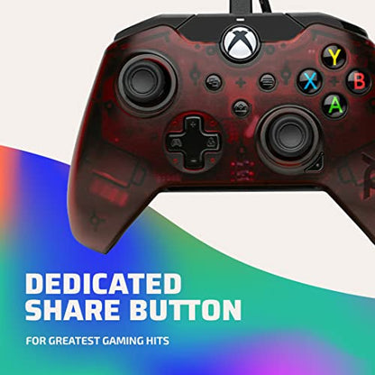 PDP Wired Game Controller - Xbox Series X|S, Xbox One, PC/Laptop Windows 10, Steam Gaming Controller - USB - Advanced Audio Controls - Dual Vibration Videogame Gamepad - Crimson Red - color: Red