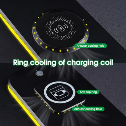 M15WR Wireless Charging RGB Gaming Desk Mat/Mouse pad, 3 in 1 Wireless Charging, 15 RGB Light Modes (Sound Pickup Mode, Power Failure Memory Function), 31.49" x 11.81" Non-Slip Rubber Base