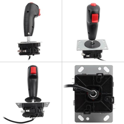Buachois Flight Joystick Game Controller with Top Rear Button and Front Trigger, 8 Way Movement Simulator Joystick for Game Machines Flight Simulators
